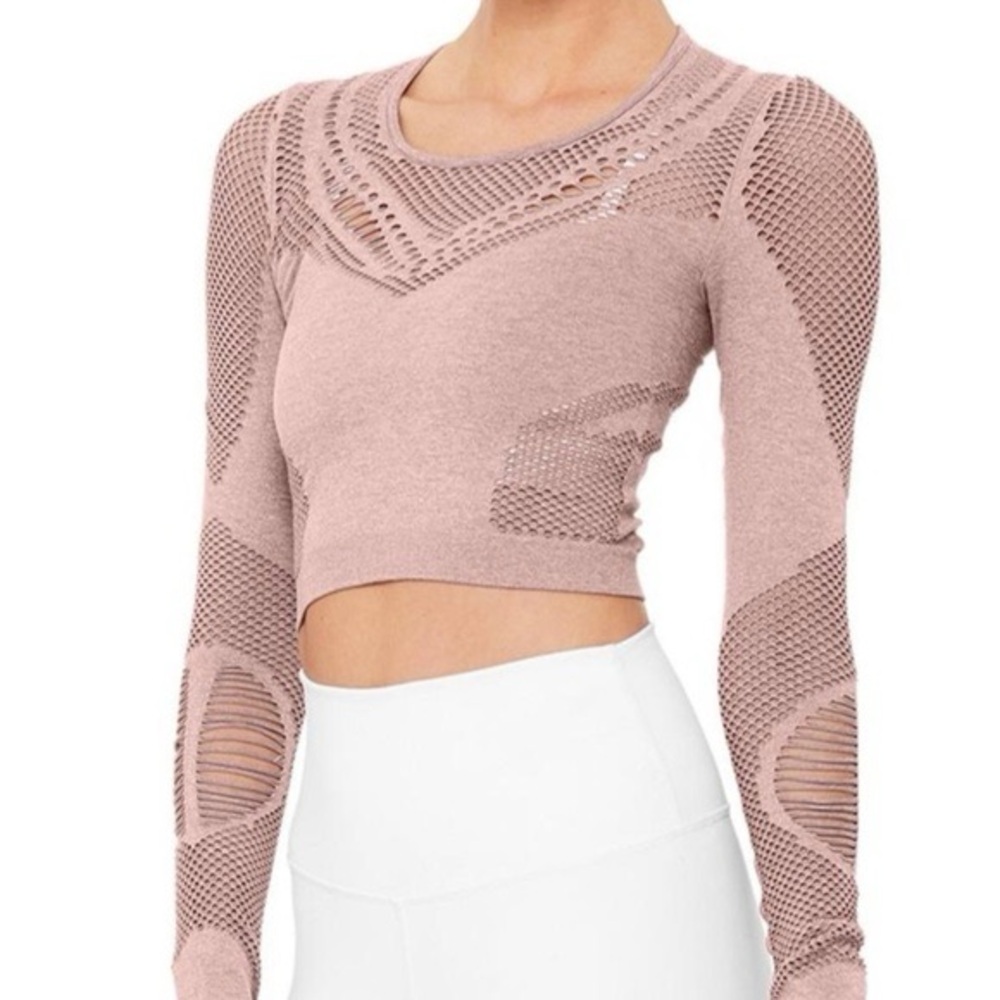 Alo Yoga - Sire. long Sleeve Crop Top - Light purple